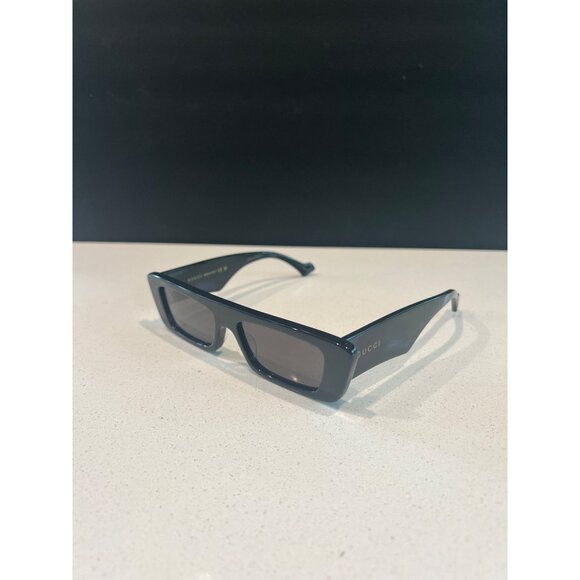 Gucci GG1331S 001 Black/Grey Narrow Rectangular Sunglasses NEW - Picture 4 of 11